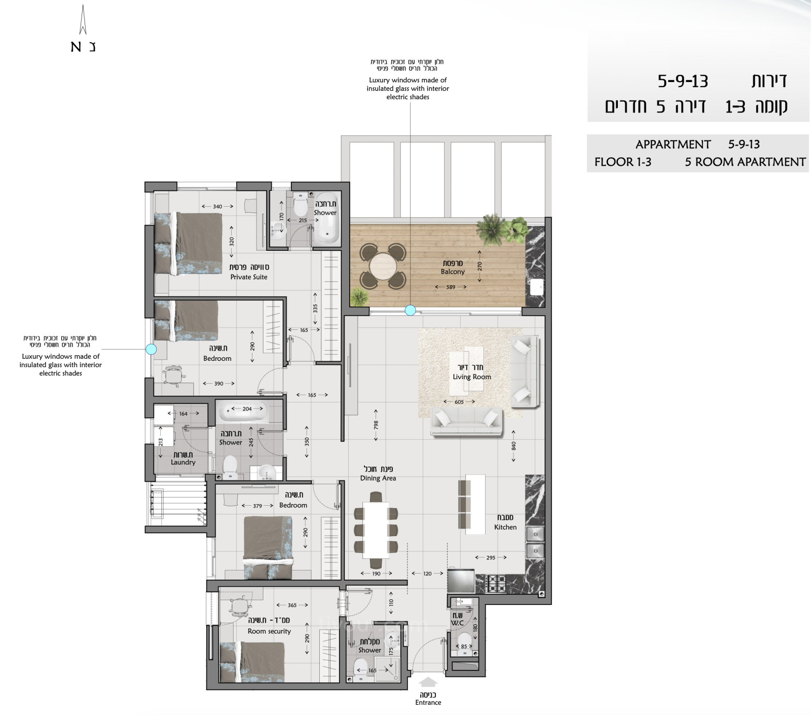Apartment 4 Rooms Ashdod Marina 210-IBL-1987