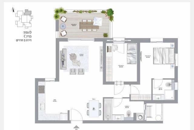 Apartment 3 Rooms Netanya Sea 342-IBL-6383