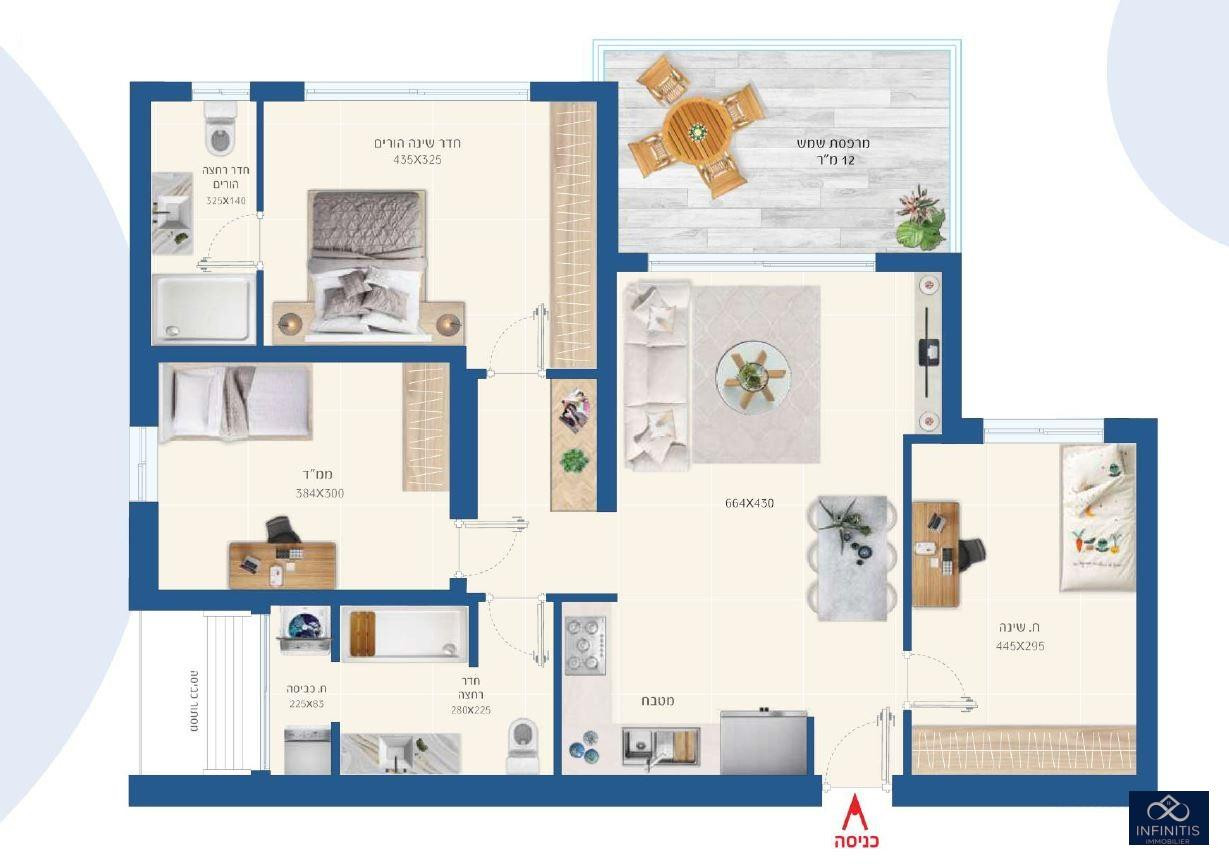 Apartment 4 Rooms Ashdod Dalet 527-IBL-102