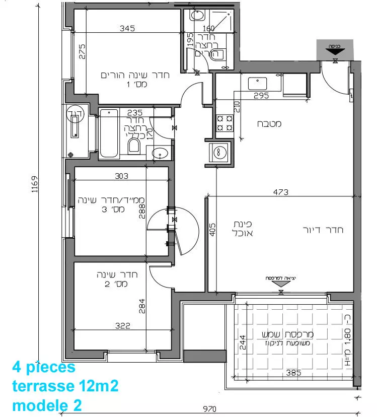 Новый проект Кирьят Айовель Иерусалим 4 комнаты 94м2 и 104м2