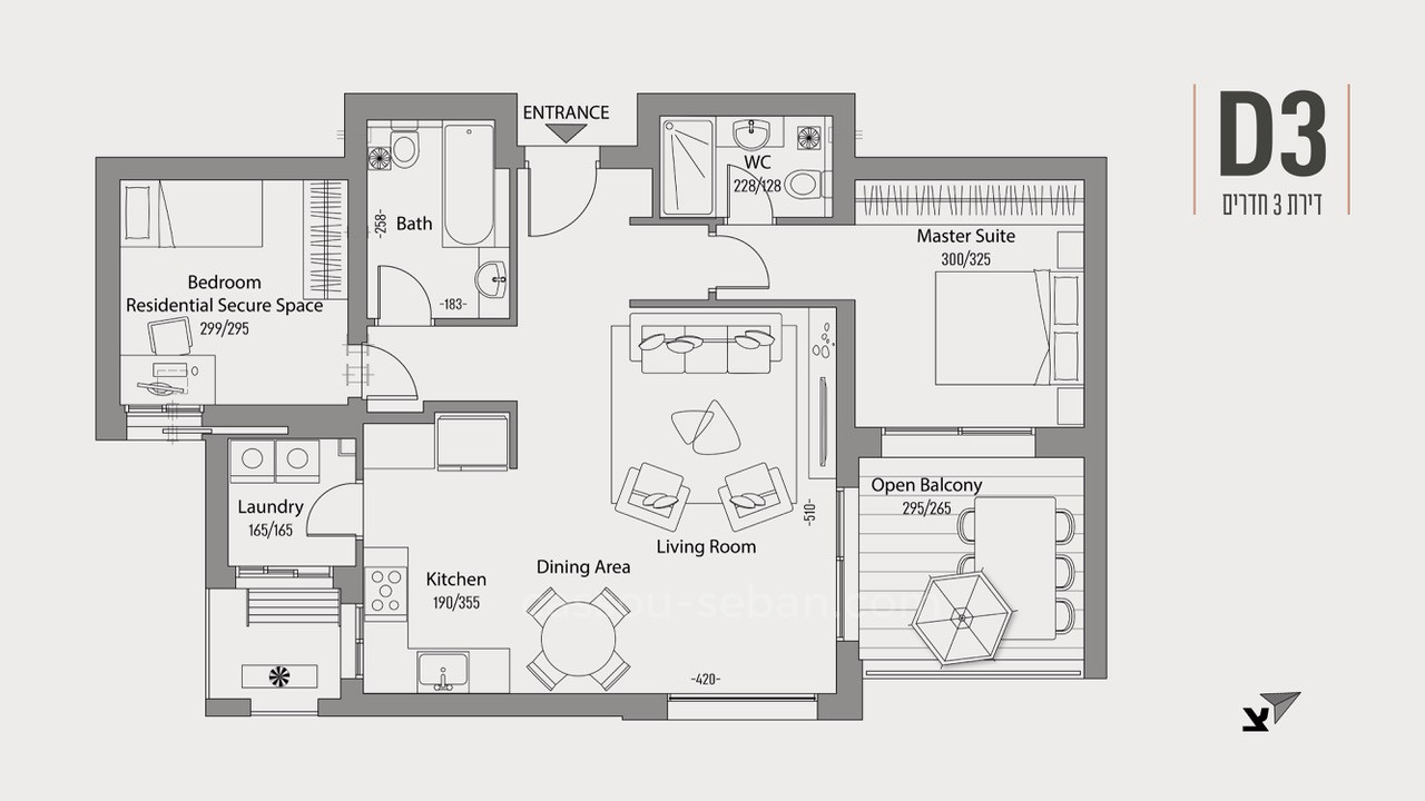 Apartment 4 Rooms Jerusalem Holyland 144-IBL-578