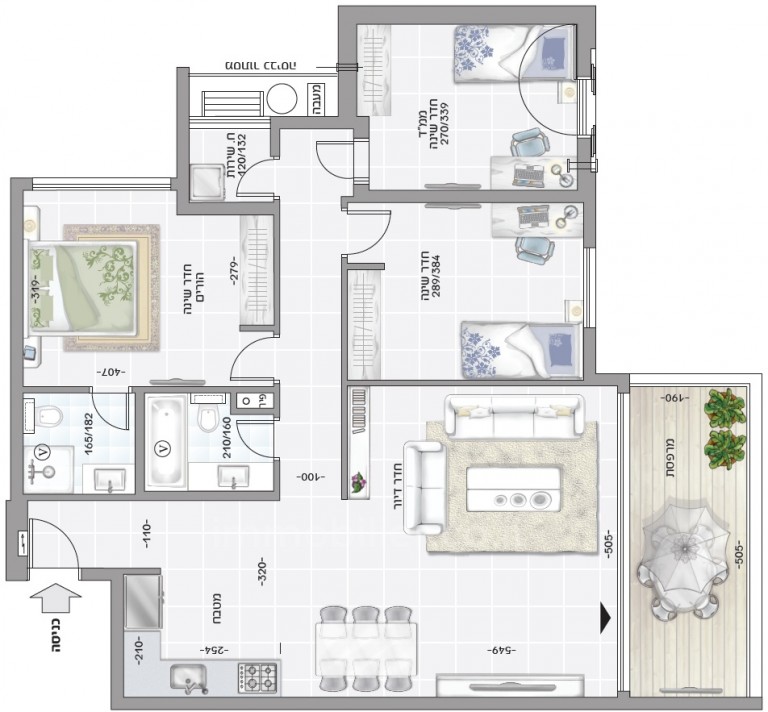 Apartment 4 Rooms Ashdod Alef 15-IBL-2818