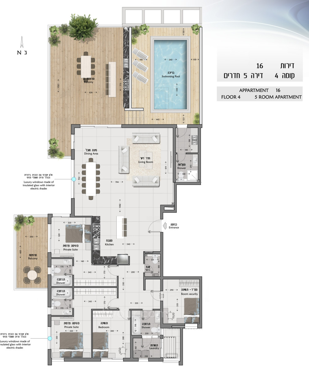 Apartment 4 Rooms Ashdod Marina 210-IBL-1988