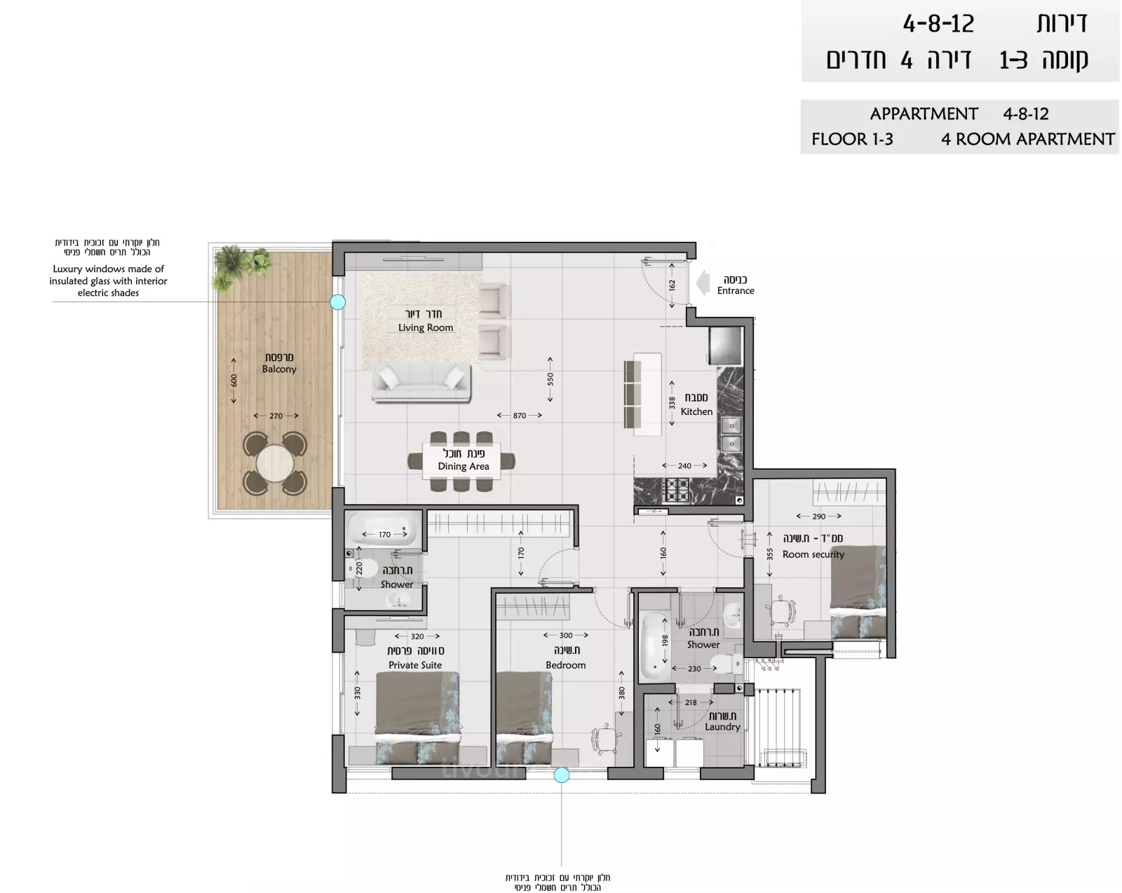 Apartment 5 rooms Ashdod Marina 210-IBL-1989