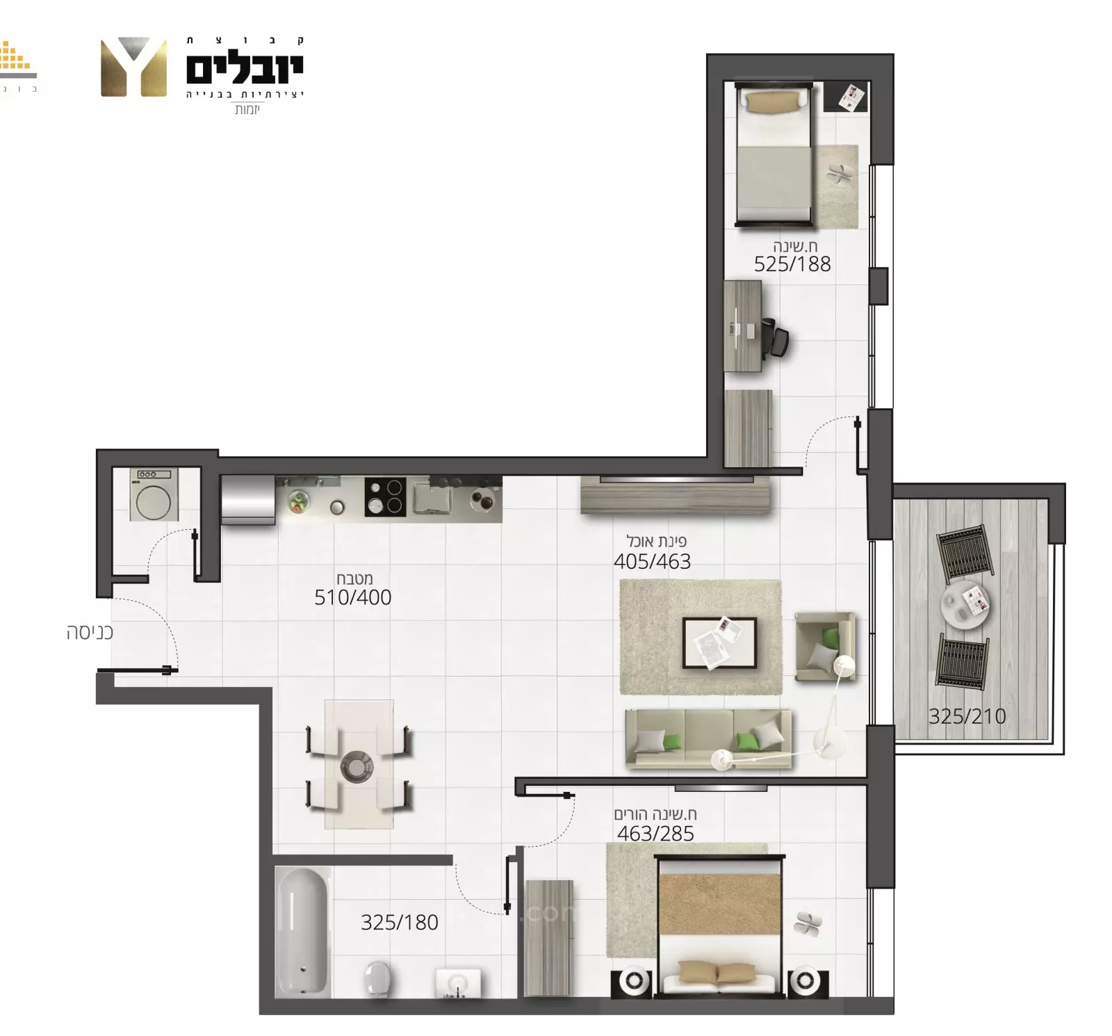 Apartment 2.5 rooms Ashdod Het 210-IBL-2052