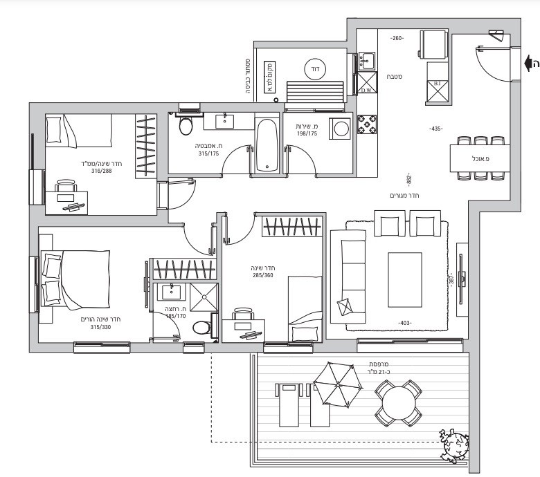 Apartment 3 Rooms Rishon Le Tzion City center 342-IBL-6231