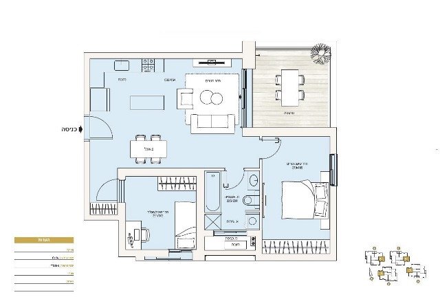 Apartment 3 Rooms Herzliya Gan Rachal 342-IBL-6326