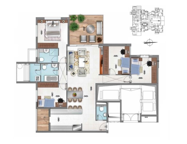 Apartment 4 Rooms Netanya City center 342-IBL-6357
