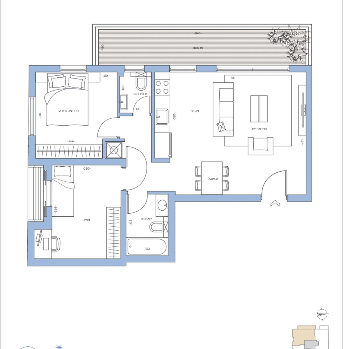 Apartment 3 Rooms Tel Aviv Dizengof 342-IBL-6628