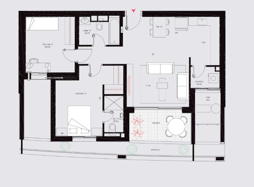 Apartment 3 Rooms Hadera Park Area 342-IBL-6642