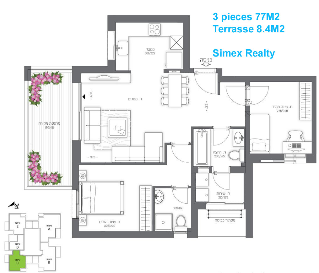 Apartment 3 Rooms Jerusalem Talpiot 427-IBL-621