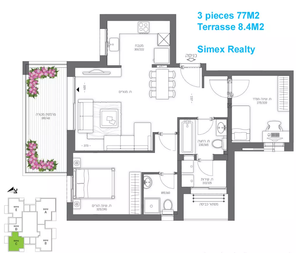 Apartment 3 rooms Jerusalem Talpiot 427-IBL-621