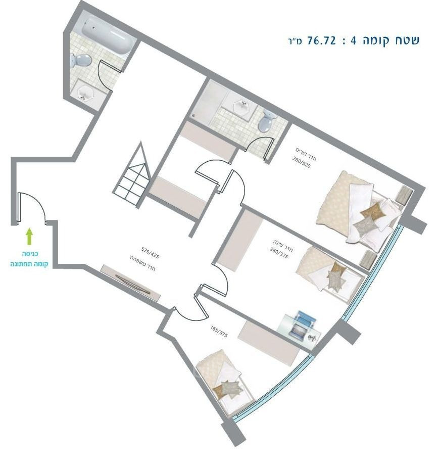 Duplex 4 Rooms Tel Aviv City center 457-IBL-1138
