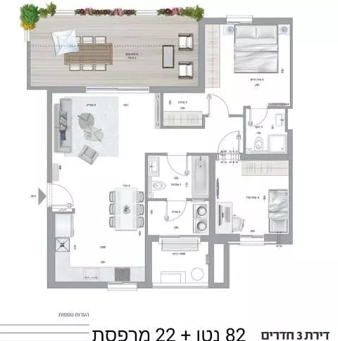 Apartment 3 rooms Beer Sheva Other 511-IBL-1385