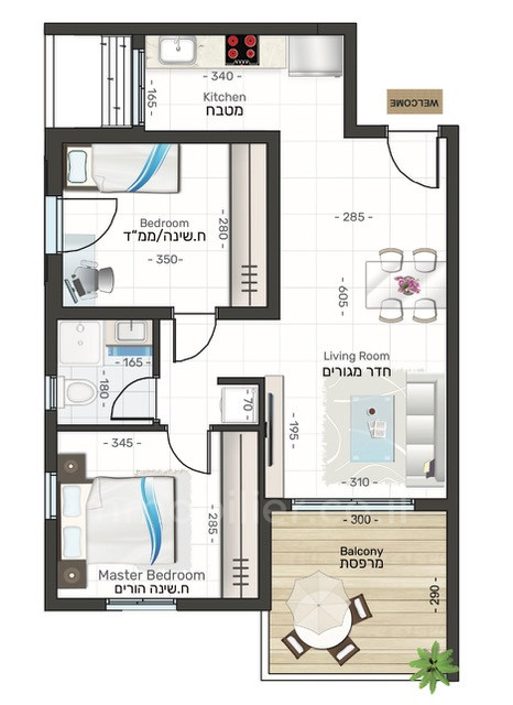 Apartment 4 Rooms Eilat Eilat 511-IBL-1612