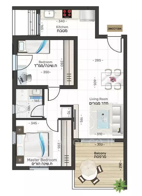 Apartment 4 rooms Eilat Eilat 511-IBL-1612