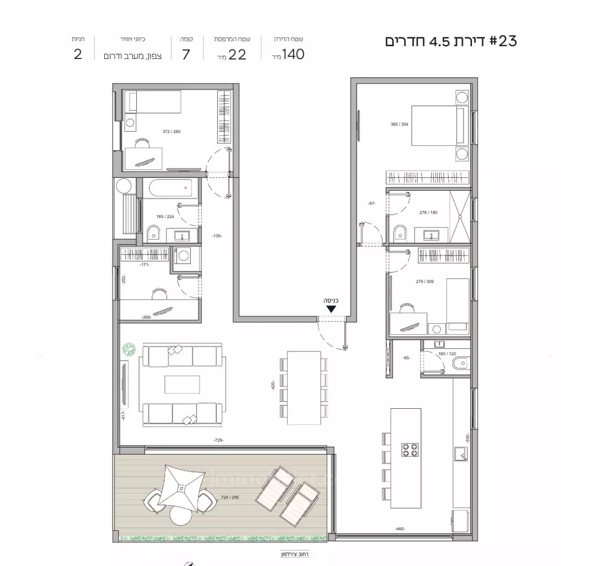 Penthouse 4 Rooms Tel Aviv Yehouda hamakaby 601-IBL-39